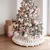 Nueva falda para árbol de Navidad transfronteriza, tejida a mano con hilo grueso, pieza decorativa para el ambiente de fiesta navideña