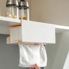 Caja de pañuelos para gabinete de cocina colgante sin perforaciones montada en la pared boca abajo hierro forjado inodoro lavabo almacenamiento soporte de papel