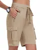 Venda Quente na Amazon Calças de Praia Femininas de Secagem Rápida com Vários Bolsos Cordão Cintura Média Esportes ao Ar Livre Montanhismo Casual Calças Cargo