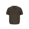Yidao Vintage 2026 Verão Novo Retrô Americano Tendência Falso Duas Peças Tricô Manga Curta Cor Sólida Camiseta Camada para Homens