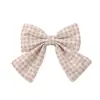 Acessórios de Cabelo para Meninas Outono e Inverno Transfronteiriços Aliexpress Populares Grampo de Cabelo com Laço Estampado Estilo Preppy Acessórios de Cabeça para Crianças 5104