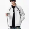 Ins simple estilo japonés nuevo versátil popular peso pesado bordado sudadera cárdigan primavera y otoño chaqueta casual para hombre moderna
