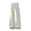 Calça Casual de Alta Qualidade para Emenda de Linha para Homens no Outono e Inverno Novo Estilo Americano Larga Pesada Comprimento Total Micro-Foice Calça Esportiva