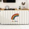 Cortina para cubrir diversos artículos de gabinete de cocina, sin perforaciones, para gabinete, cortina de estufa, perchero para cortinas feo, riel deslizante a prueba de polvo para gabinete de cortina