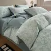 Estilo Retrô de Luxo Leve Capa de Edredom Jacquard 100% Algodão Peça Única Algodão Puro Toque de Alta Qualidade Capa de Edredom Lençol Lençol de Elástico Roupa de Cama Conjunto de Três ou Quatro Peças