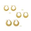Conjunto de pendientes estilo francés marca anillo liso halo escama cuerno acero titanio pendientes oro 18K joyería ins