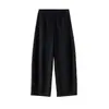 Calça de sarja imitação de algodão de cintura alta com perna curva estilo americano descontraído, calça longa casual fácil de cuidar para mulheres, Outono 2026
