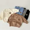 Chaqueta cárdigan de punto estilo coreano para niños, primavera y otoño, tops de manga larga para bebés, suéter de otoño para niños y niñas, ropa para salir
