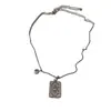 Collar Colgante de Diamantes Completo de Alta Gama Muy Brillante de Segunda Mano en Dos Tonos, Cadena para Clavícula Exquisita de Moda de Lujo Ligero Vintage de Nicho
