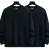 Nueva sudadera de cuello redondo para hombre, colección primavera/otoño, top de color liso de moda, versátil y casual, corte holgado, sin capucha, camiseta interior para hombre