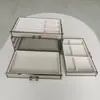 Caja de Almacenamiento de Joyería de Acrílico Transparente Gris Tipo Cajón a Prueba de Polvo para Anillos, Pendientes, Collares, Pulseras - Caja Multifuncional de Terciopelo