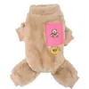 Nueva ropa de otoño e invierno para mascotas, gatos y perros, protector de barriga cálido de forro polar Ártico con hebilla para correa, abrigo de forro polar de cuatro patas con estampado de oso, 26 diseños