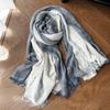 Bufanda Personalizada Otoño e Invierno Estilo Artístico Japonés Rayada Algodón y Lino Bufanda para Mujer Estilo Coreano Sensación de Atmósfera Bufanda para Hombre