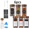 Pote Quadrado para Especiarias Amazon 40oz Madeira de Acácia Saladeira Cruzada Pacote com 24 Potes de Vidro para Especiarias