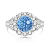 Anillo de girasol con corte de fuegos artificiales de piedras preciosas coloridas, superventas europeo y americano transfronterizo para mujer, joyería electrochapada en oro real, transmisión en vivo y dropshipping