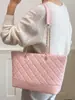 Bolsa Tote Grande Shuai Mi Jia com Padrão de Diamante Feminina 2026 Outono Nova Tendência Bolsa de Ombro Bolsa de Mão
