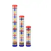 Tubo de Sonido de Lluvia Tubo de Arena Orff Educación Temprana Auditiva Plástico Materiales Didácticos Tubo de Sonido de Lluvia de Manivela para Niños Juguete de Reloj de Arena Arcoíris