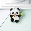 Broche de Panda Transparente con Borde de Dibujos Animados de Acrílico Accesorio para Mochila Regalo para Estudiante de Primaria Muñeca Linda Fresca y Dulce
