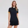 Nova Roupa Esportiva Fitness Caijue para Mulheres, Top de Gola Reversível com Proteção Solar e Corte Ajustado para Golfe, Corrida e Tênis, para Atividades ao Ar Livre