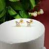 Brinco de osso da orelha feminino aço titânio parafuso torção fivela brincos estilo retrô cruz cravejada de diamantes novos brincos brincos entrega unitária