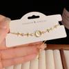 Pulsera de Concha Luna Ajustable de Tracción Estilo Francés Lujo Ligero Estilo Combinable Diseño de Moda Simple Pulsera para Mujer