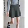 Falda Corta de Punto Fino de Lana Nueva Estilo Coreano con Rayas Finas Moda Otoño Invierno Falda Casual Falda de Mujer