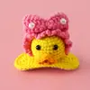 Nuevo anuncio de clip para el pelo de pato de ácido hialurónico lindo tridimensional tejido a crochet de lana para niños, clip superior de dibujos animados, envío gratis