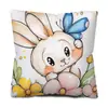 Funda de Almohada con Estampado de Conejo Nuevo de Dibujos Animados Linda para Pascua Decoración de Sofá Funda de Cojín para el Hogar Venta al por Mayor