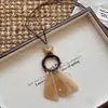 Dinheiro Antigo Estilo Chinês! Colar Pingente em Tons de Marrom para Mulheres, Corrente Clavicular de Luxo de Alto Padrão, Acessório Longo de Verão