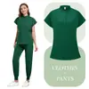 Lavado a Mano Europeo y Americano Ropa Femenina Ropa de Trabajo de Doctora Cepillo Ropa de Mano Traje Dividido Sin Mangas Hospitalario Elástico Ligero Ropa Médica