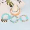 Pulsera de venta caliente transfronteriza colgante de hoja bohemia cordón elástico de cuentas multicapa joyería cuadrada para foto de playa