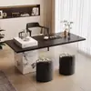 Mesa de Chá em Madeira Maciça, Mesa Integrada para Preparo de Chá no Escritório, Estilo Minimalista Moderno, Adequada para Recepção, Varanda, Sala de Estar, Uso Doméstico, Mesa de Chá de Luxo Leve