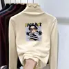 Otoño Invierno 2026 Camiseta Térmica de Felpa para Niña Cuello Medio Alto Manga Larga Capa Base Elegante Ropa Interior Cálida para Niños con Adorno de Volantes