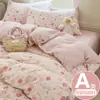 Conjunto de lençol de gaze dupla camada aeróbica grau A quatro peças conjunto de algodão plissado roupa de cama para casa capa de edredom conjunto de três peças para dormitório estudantil atacado 3