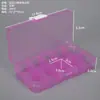 Caixa Organizadora Pequena de Plástico Transparente com 10 Compartimentos Fixos, para Ferragens, Acessórios de Nail Art, Miçangas, Anzóis de Pesca e Parafusos