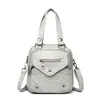 Bolso de Mano Transfronterizo 2025 Nueva Moda Retro de Gran Capacidad Bolso de Hombro Ligero de Cuero PU Mochila Cruzada para Mujer