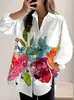 Camisa Casual Suelta Estampada 2025 para Mujer, Top de Botones, Nueva Camisa Digital para Mujer, POD Personalizado POD