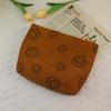 Bolsa de Maquillaje de Pana con Cara Sonriente Grande, Neceser de Almacenamiento Vintage con Lunares, Llave, Teléfono, Cartera, Bolígrafo