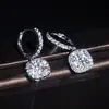 Venta en Vivo Bolsa Cuadrada de Princesa Pendientes de Plata Moissanita de 1 quilate Pendientes de Zirconia para Mujer Pendientes Pendientes en stock