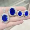 Kaiwei Douyin Conjunto de Joyería de Collar con Colgante de Flor de Diamante Completo Zircón Diamante de Color Anillo Pendientes Huevo de Paloma Grande de Lujo