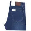 Nuevos Jeans Azules para Hombre de Verano y Primavera, Delgados, Cintura Alta Elástica, Suaves, Modal, Rectos, Cintura Media