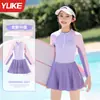 Traje de Baño para Niñas 2026 Nuevo Traje de Baño de una Pieza para Niñas, Niños Medianos y Grandes, Traje de Baño de Verano Profesional con Protección Solar para Entrenamiento