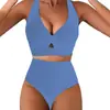 2025 Exportación Nuevo Sexy Push-Up Talla Grande Bikini para Mujer Europeo y Americano Vacaciones en la Costa Traje de Baño de Dos Piezas