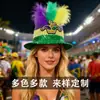 Carnaval Brasileño Mardi Gras de Nueva Orleans Sombrero de Jazz Accesorios Transfronterizos para la Cabeza Plumas Lentejuelas