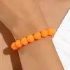 Joias Europeias e Americanas Pulseira Colorida de Macaron em Acrílico Moda Simples Cordão Elástico Pulseira com Contas Cor de Doce Joia de Mão