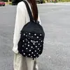Mochila de lunares estilo coreano, bolsa ligera casual para exteriores y senderismo, bolsa versátil de nicho para laptop, mochila para estudiantes universitarios y de preparatoria
