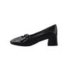Sapatos Mary Jane com Laço para o Dia a Dia Estilo Literário de Couro Bovino de Primeira Camada Salto Grosso Salto Médio Bico Redondo Sapatos de Couro Genuíno para Mulheres Outono 2025
