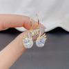 Pendientes de aro de cobre con incrustaciones de circonita con diseño de cisne de estilo europeo y americano, moda, alto sentido de diseño, pendientes de animales al por mayor