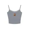 Camisola con Estampado de Oso Bm, Puntada de Encaje, Floral, Cinturón para Mujer, Almohadilla en el Pecho, Cintura Adelgazante, Top Base Dulce y Atrevido para Mujer