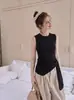 Top chic strapless sin mangas estilo coreano para mujer, nuevo diseño de verano 2026, corte ajustado y favorecedor, adecuado como prenda exterior, top sin mangas
